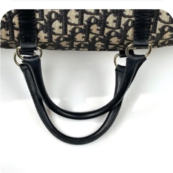 Vintage Dior Navy Trotter Boston Satchel 2 Way Handbag/Weekender XL - Picture 12 of 12